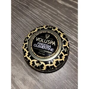 Voluspa FREESIA CLEMENTINE 4 oz Mini Tin Luxury Scented Travel Candle